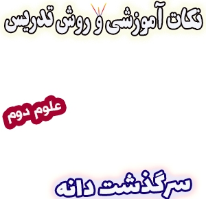 نکات آموزشی و روش تدریس سرگذشت دانه، علوم دوم