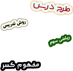 طرح درس و روش تدریس ریاضی سوم، فصل3: مفهوم کسر