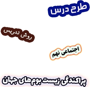 طرح درس و روش تدریس اجتماعی نهم، درس5 : پراکندگی زیست بوم‌های جهان