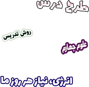 طرح درس و روش تدریس علوم چهارم، درس3: انرژی، نیاز هر روز ما